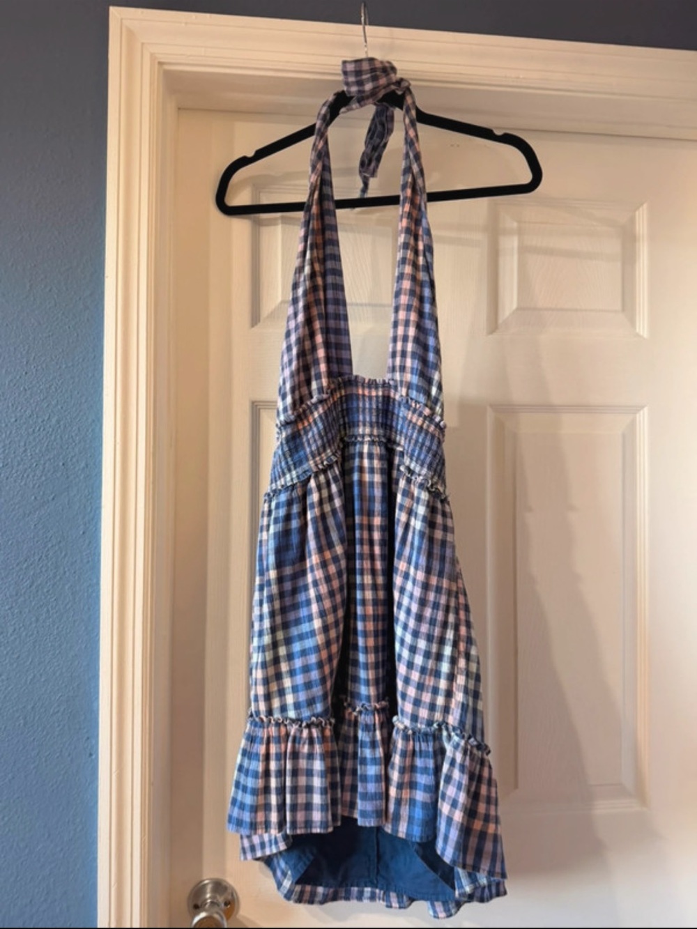 Blue and Pink Gingham Halter dress